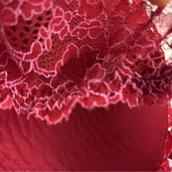 Victoria Secret Women Bra 38DD Red Violet Lace Dream Angels Lined Demi Underwire - Picture 14 of 16